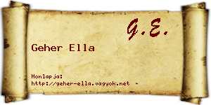 Geher Ella névjegykártya